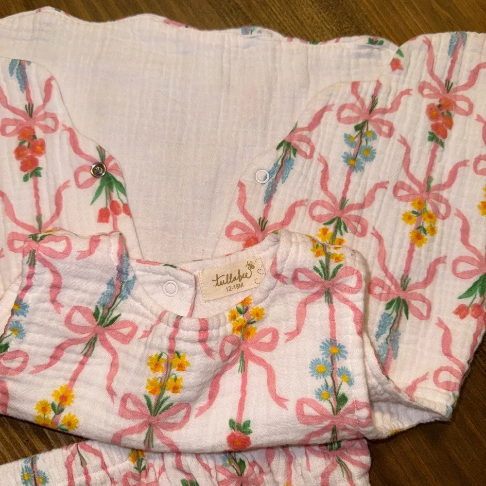 Charming Pink Floral Diaper Cover Set